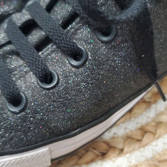 CONVERSE Chuck Taylor’s Black Glitter Unisex Lowtop Sneakers 9W/7M - Picture 5 of 10